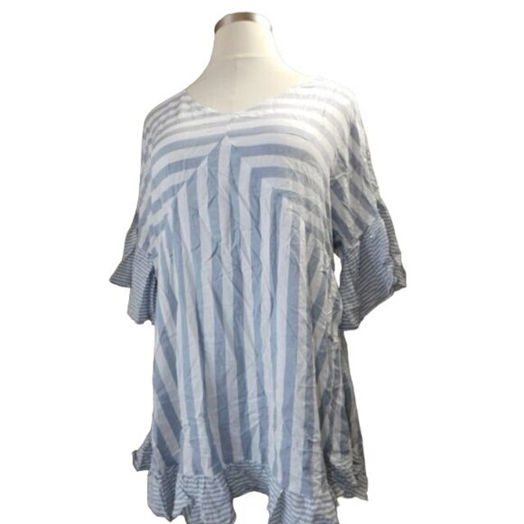 Evans Size 20 Plus Size Tunic Hattie Stripe Vneck Blouse NWT - Picture 1 of 3